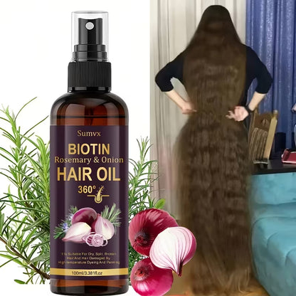 100ml strengthening hair serum spray with biotin rosemary onion oil for damaged   hair breakage frizz     scalp   hair types hair care serum detangle spray hair detangling spray leave in hair conditioner 4