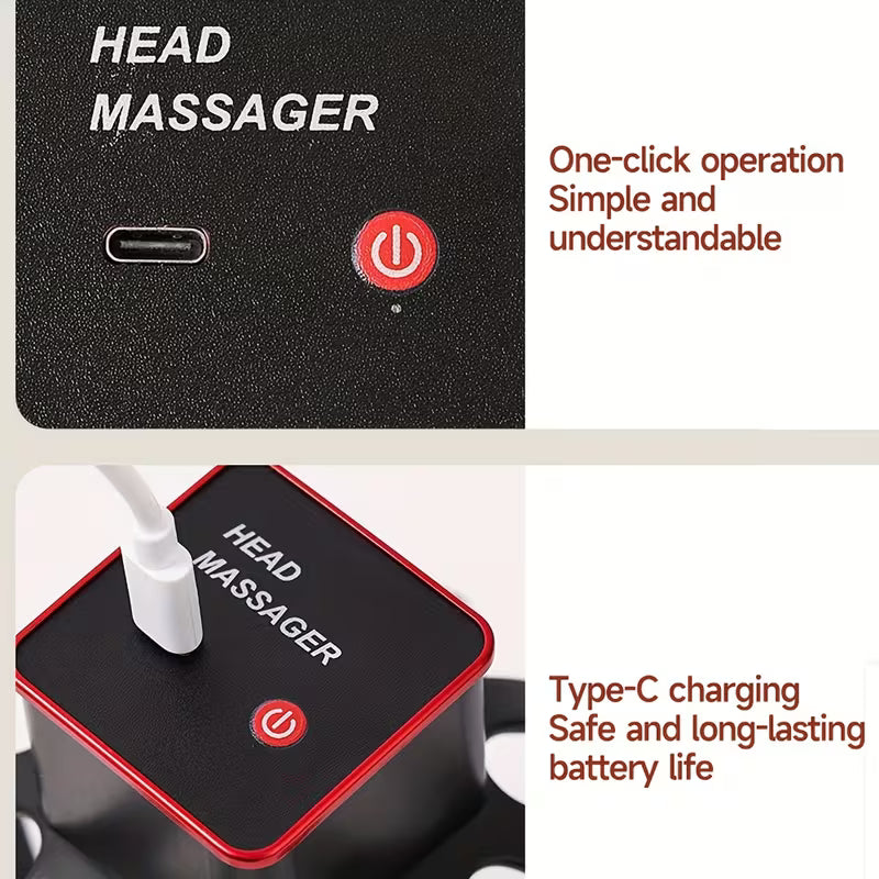 electric octopus claw scalp massager usb rechargeable   adjustable portable     for   massage experience ideal gift for   men and women 7