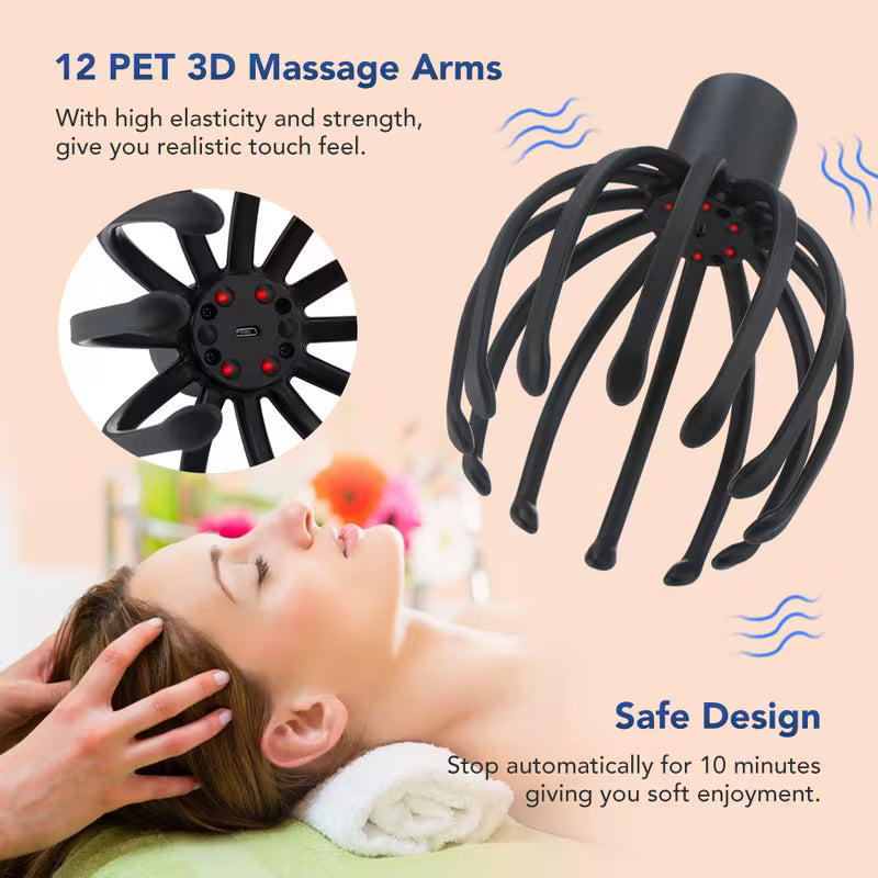 relieve tension stress with this electric head massager octopus scratcher   deep relaxation fatigue relief 3