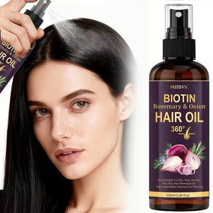 3 38oz strengthening hair serum spray with biotin rosemary onion oil for damaged   hair breakage frizz     scalp   hair types hair care serum detangle spray hair detangling spray leave in hair 100ml -1