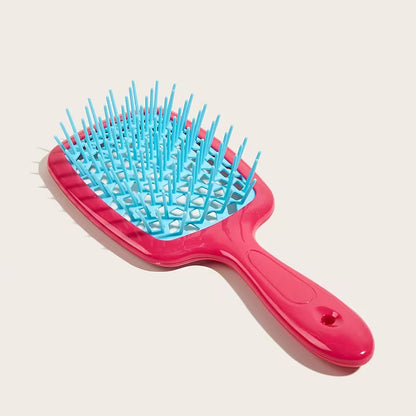 hollow mesh comb for wet and dry use scalp massaging hair   hairdressing tool head massager comb ws031 rose red and blue 10