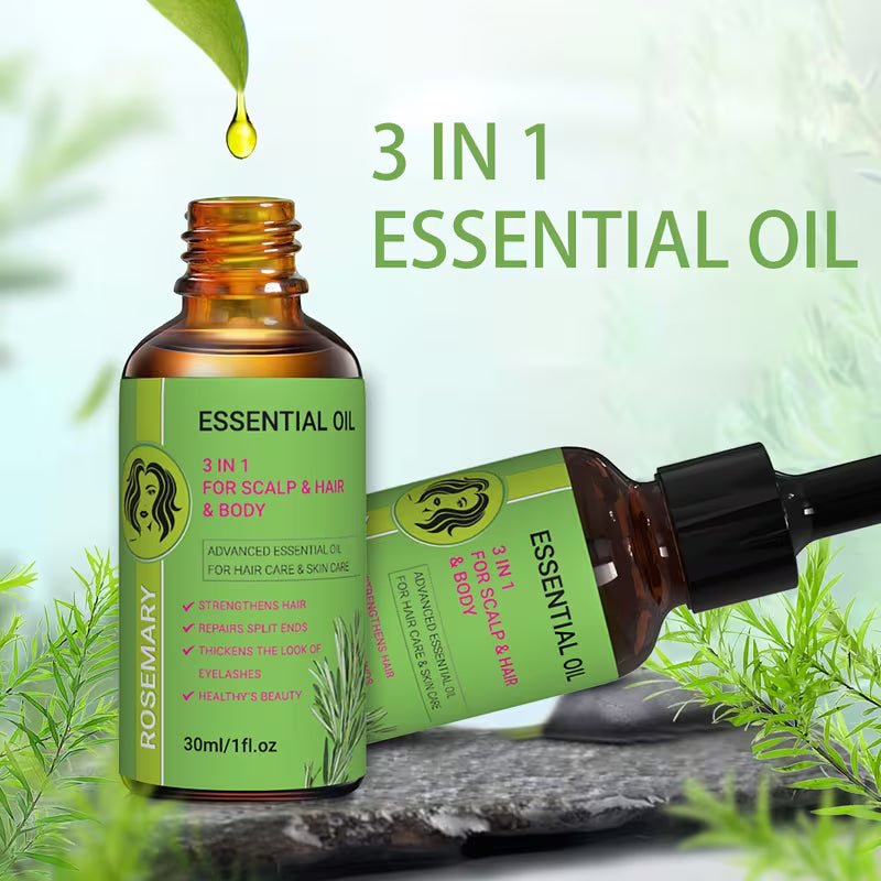 rosemary oil for scalp hair body care 3in 1 for strengthens hair eyelashes moisture body with rosemary jojoba biotin olive fruit   and   flower plant extract for christmas gift mums gift glass   5