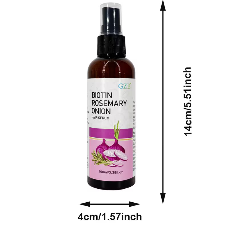gze strengthening hair serum spray with biotin rosemary and onion oil for damaged   hair breakage and frizz     and scalp   hair types 3