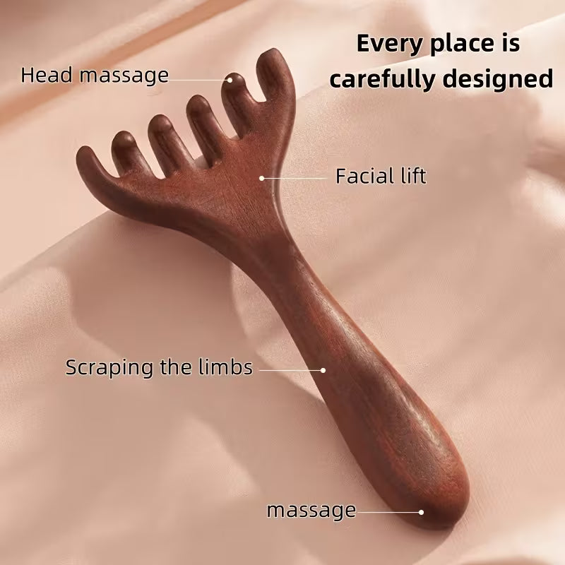 2pcs 3pcs resin scalp massage comb set double headed resin head massager natural horn gua sha board relaxes scalp muscles suitable for facial neck and full body acupressure massage tools 4