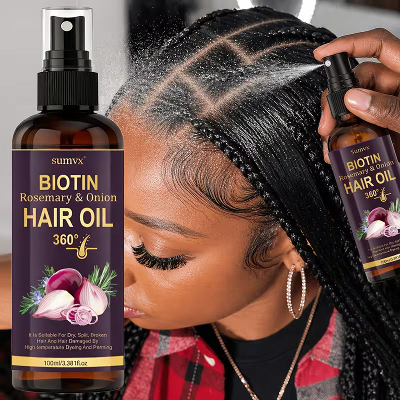 100ml strengthening hair serum spray with biotin rosemary onion oil for damaged   hair breakage frizz     scalp   hair types hair care serum detangle spray hair detangling spray leave in hair conditioner 0