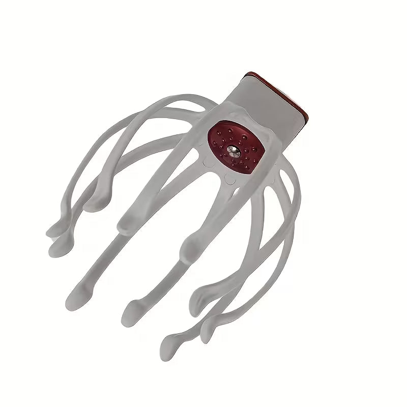 electric octopus claw scalp massager usb rechargeable   adjustable portable     for   massage experience ideal gift for   men and women white 9