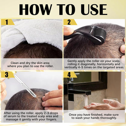 Hair Growth Oil and Derma Roller 0.25mm Scalp Kit