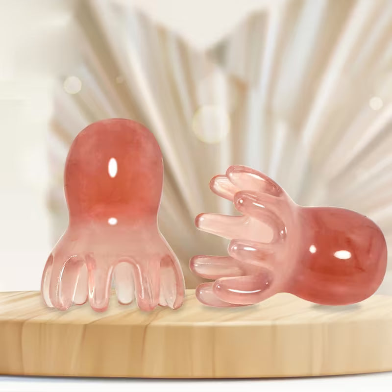 1pc resin octopus comb cute head massager hair care meridian scrapping scalp   spa scrapping healthy massage tool Product details 5