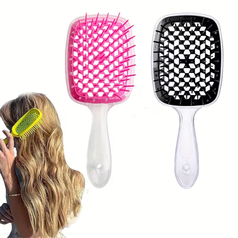 hollow mesh comb for wet and dry use scalp massaging hair   hairdressing tool head massager comb 0