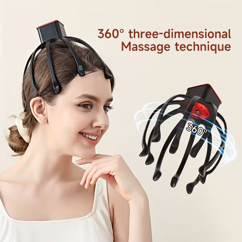 electric octopus claw scalp massager usb rechargeable   adjustable portable     for   massage experience ideal gift for   men and women 2
