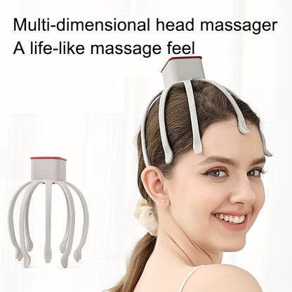 electric octopus claw scalp massager usb rechargeable   adjustable portable     for   massage experience ideal gift for   men and women 3