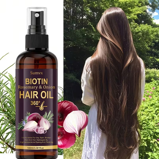 100ml strengthening hair serum spray with biotin rosemary onion oil for damaged   hair breakage frizz     scalp   hair types hair care serum detangle spray hair detangling spray leave in hair conditioner 6