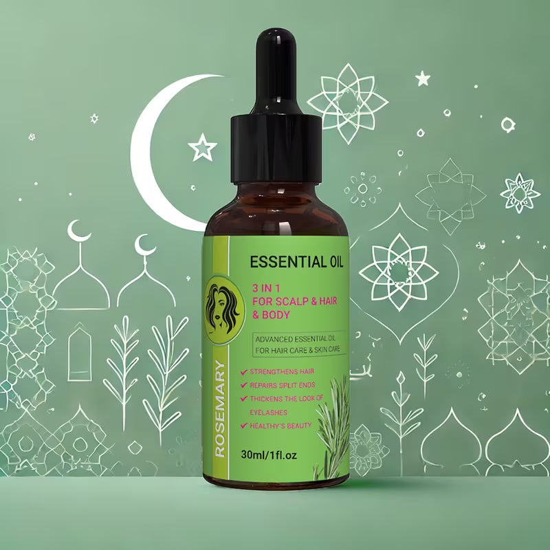 rosemary oil for scalp hair body care 3in 1 for strengthens hair eyelashes moisture body with rosemary jojoba biotin olive fruit   and   flower plant extract for christmas gift mums gift glass   6