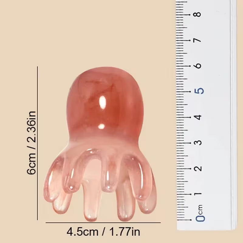1pc resin octopus comb cute head massager hair care meridian scrapping scalp   spa scrapping healthy massage tool 3