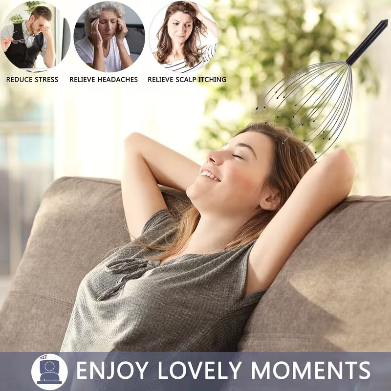 1pc 20 finger   massager handheld scalp   for deep relaxation stress family grade head massage tool for men and women scalp massager 1