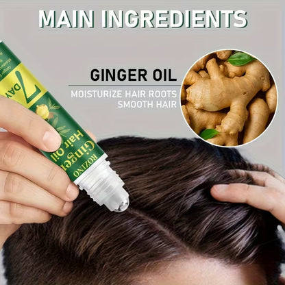 7 day ginger hair care essential oil scalp strengthening serum nourishes repairs soothes controls oil and adds volume removes loose   flakes repairs split damaged ends prevents splitting and breakage instantly repairs frizz 6