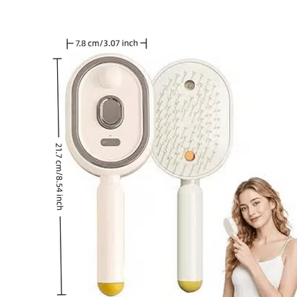 portable nano spray electric massage comb with one click retractable teeth for easy hair removal cushion round tooth scalp massager usb rechargeable hydrating and detangling styling comb suitable for home and   pink 1